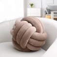 thumbnail image 1 of ‌Handwoven Velvet Knot Ball Pillow - Luxurious Three-Strand Rope Cushion for Sofa, Bay Window & Bed Headrest, Living Room Decor, 1 of 8