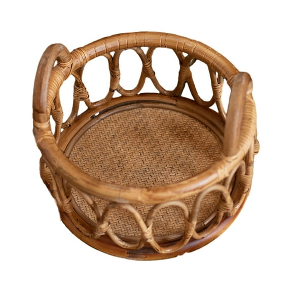 Handwoven Vintage Rattan Basket for Photography Create a and Safe Environment for Your Baby Photos