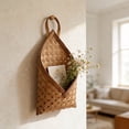 thumbnail image 1 of Handwoven Wall Hanging Basket, Natural Flat Woven Storage Pouch for Entryway Kitchen, Farmhouse Decor, 1 of 3