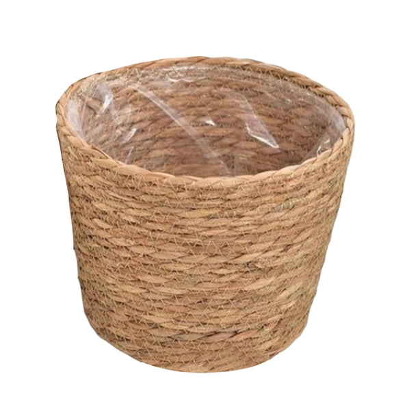 Handwoven Wicker Basket, Large Floor Planter For Indoor Outdoor Greenery Decoration, Garden Storage Organizer With Handles For Plants Flowers, Living Room Balcony Patio Decor For
