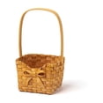 thumbnail image 1 of Handwoven Wicker Flower Girl Basket With Bow Wedding Petal Basket Small Storage Basket For Ceremony Party Home Decor, 1 of 7