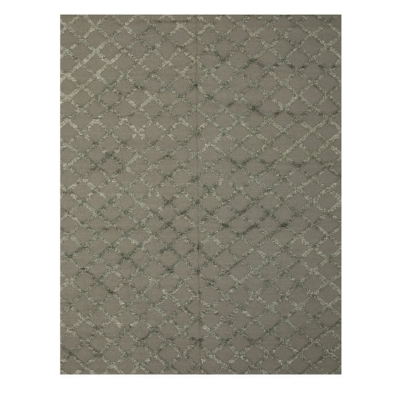 Handwoven Wool & Viscose Gray Transitional Trellis Marakesh Trellis Rug