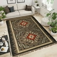 thumbnail image 1 of Kilim Wool Jute Rug – Handwoven Southwestern Area Rug with Tribal Geometric Pattern & Fringe 6 X 9 FEET, 1 of 7