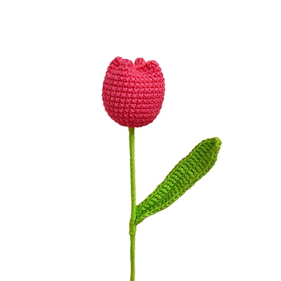 Handwoven Yarn Tulip Bouquet: Vibrant,Low-Maintenance Home Decoration!
