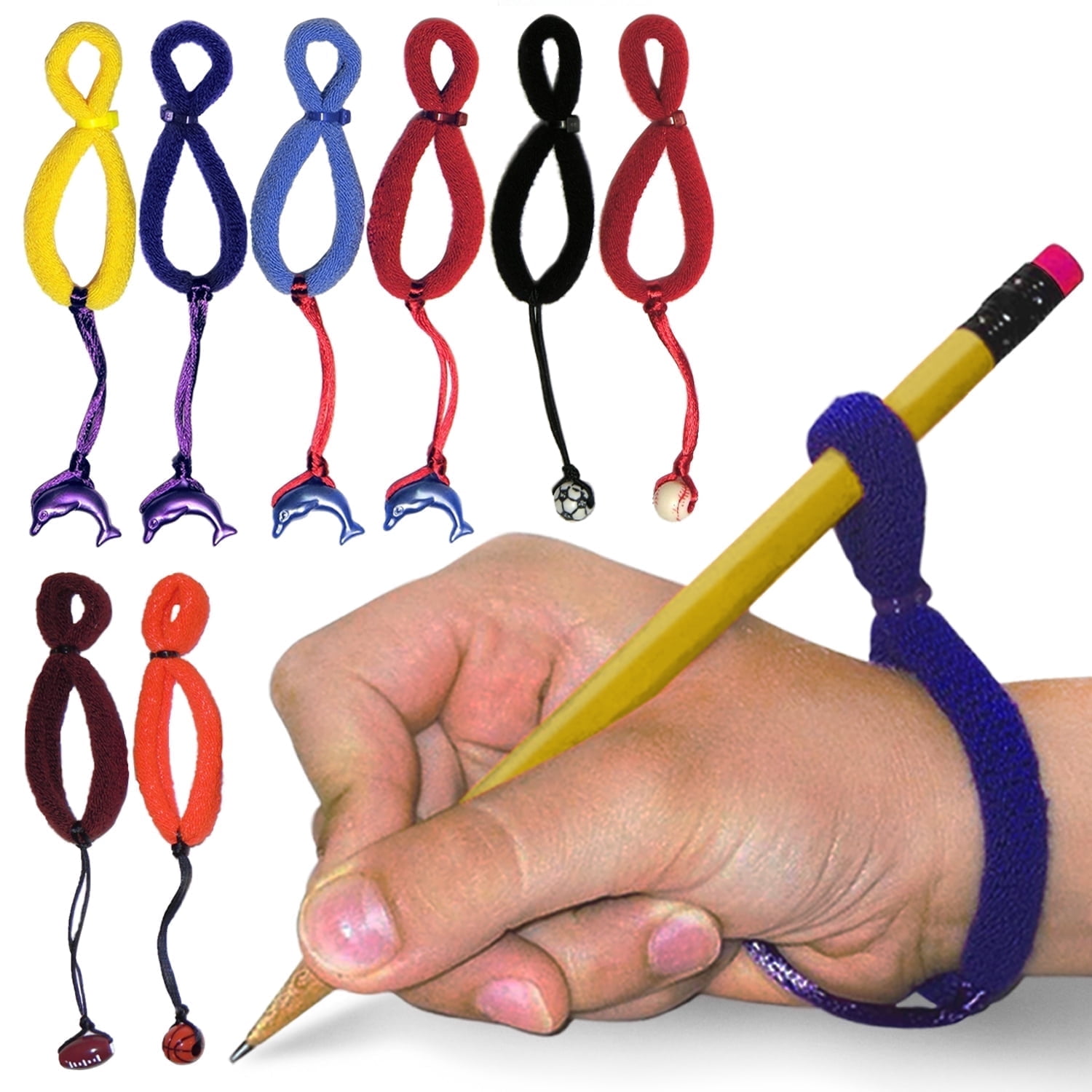 The Original OT Invented/PATENTED HandiWriter, HandMade in the USA, HandwritingAid for Proper Tripod Grip, Finger Position, Better Penmanship. Great For Kindergarten Age & Up (8 Pack)