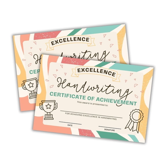 Handwriting Certificate of Achievement 30pk 6x9 Most Improved End of the Year Cursive Writing Student Certificate Excellence Essay