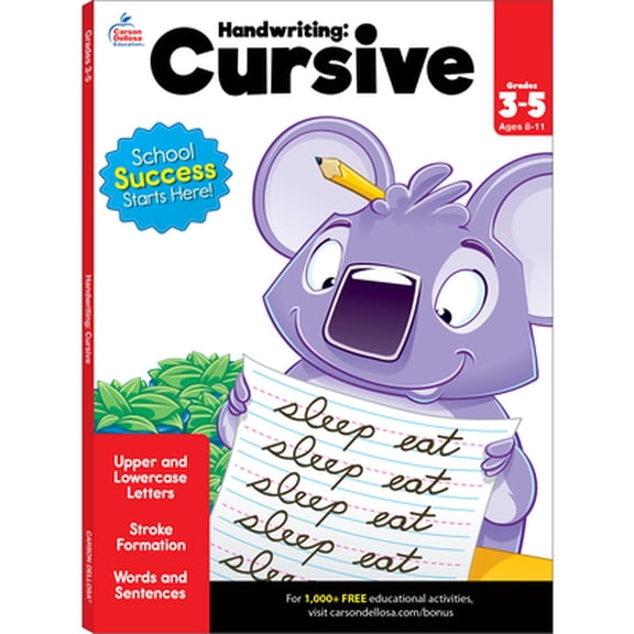 Pre-Owned Brighter Child Handwriting: Cursive Workbook (80 pages) Grade 3-5