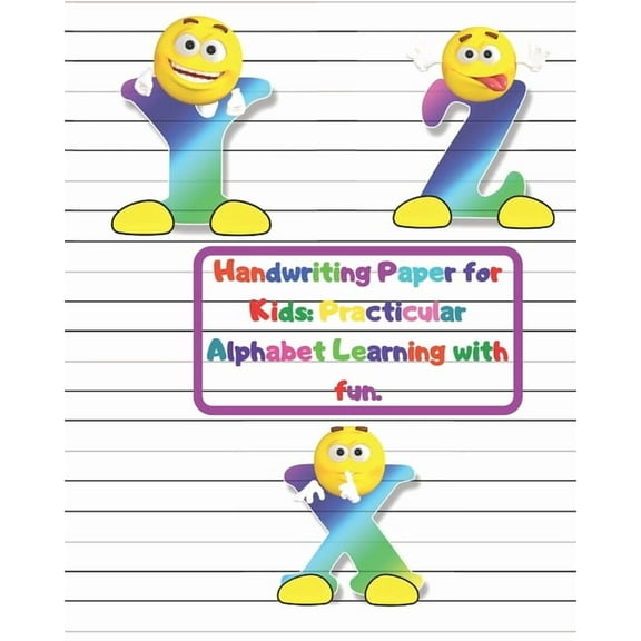 Handwriting Paper for Kids: Practicular Alphabet Learning with fun.: Cursive Writing Book Paper:3-Line and Checkered Writing Sheets for Kids(8x10,52 pages).Practical and coloring Workbook for Preschoo