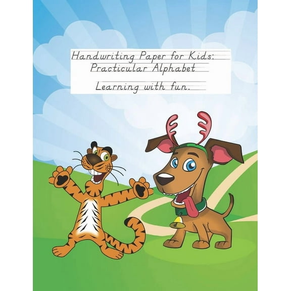 Handwriting Paper for Kids: Practicular Alphabet Learning with fun.: Cursive Writing Books and Practice Paper:3-Line and Checkered Writing Sheets(8,5x11 90 pages).Practical and coloring Workbook for P
