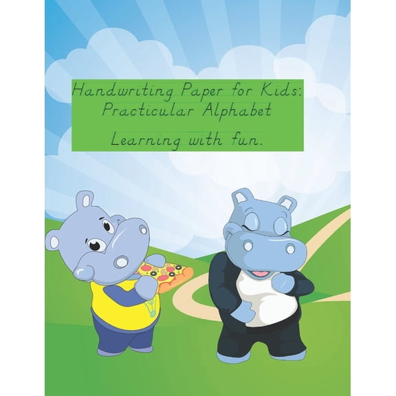 Handwriting Paper for Kids: Practicular Alphabet Learning with fun: Cursive Writing Books and Practice Paper:3-Line and Checkered Writing Sheets(8,5x11 90 pages).Practical and coloring Workbook for Pr