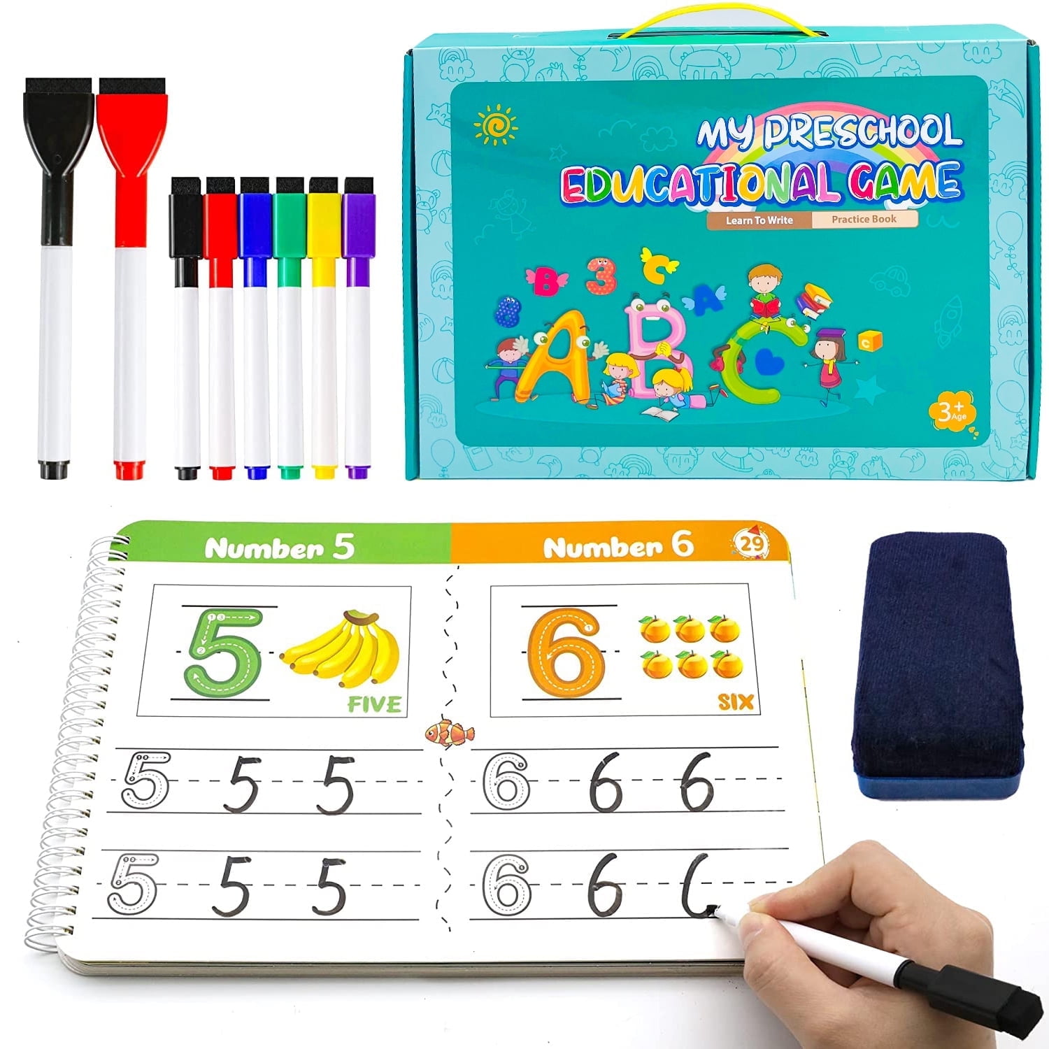Handwriting Practice Book for Kids Ages 2 3 4 5 Year Old, Toddlers Preschool Educational Learning Toys for Girls Boys 3-6 Years