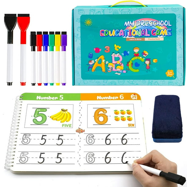 Handwriting Practice Book for Kids, Toddlers Preschool Educational Learning Toys for Girls Boys