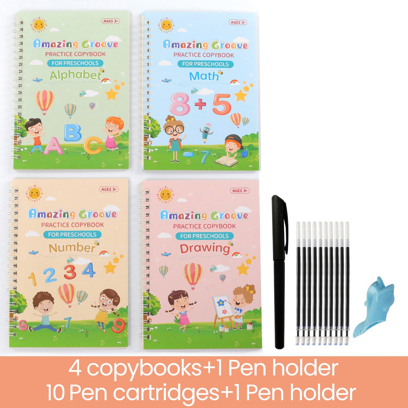 Magical Handwriting Workbooks Practice Copybook, Magic Calligraphy That Can  Be Reused Handwriting Copybook Tracing Book (4books+Pens) by PAKASEPT 