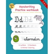 Handwriting Practice Workbook Trace Letters of The Alphabet with Words and Numbers, Reading and Writing Practice Made easy, for Preschool, Pre K, and Kindergarten Kids Ages 3-5 Paperback