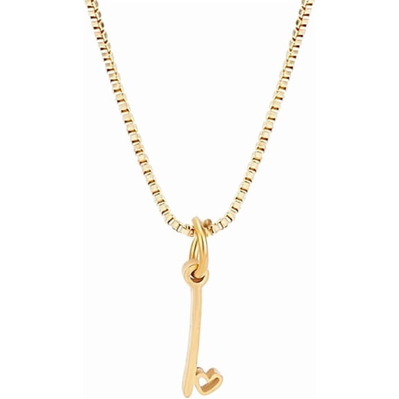 Handwriting Style Letter A-Z Necklace 18"with 2"extender Tiny Heart Initial Box Chain Necklace Cute Personalized Monogram Name Necklace for Golden DIY
