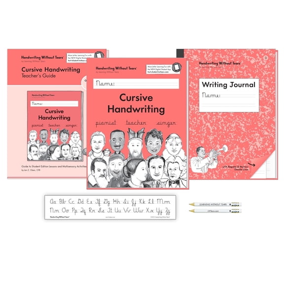 Handwriting Without Tears, 3rd Grade Cursive Bundle - Includes Cursive Handwriting, Writing Journal, Teacher's Guide, and Cursive Alphabet Desk Strips