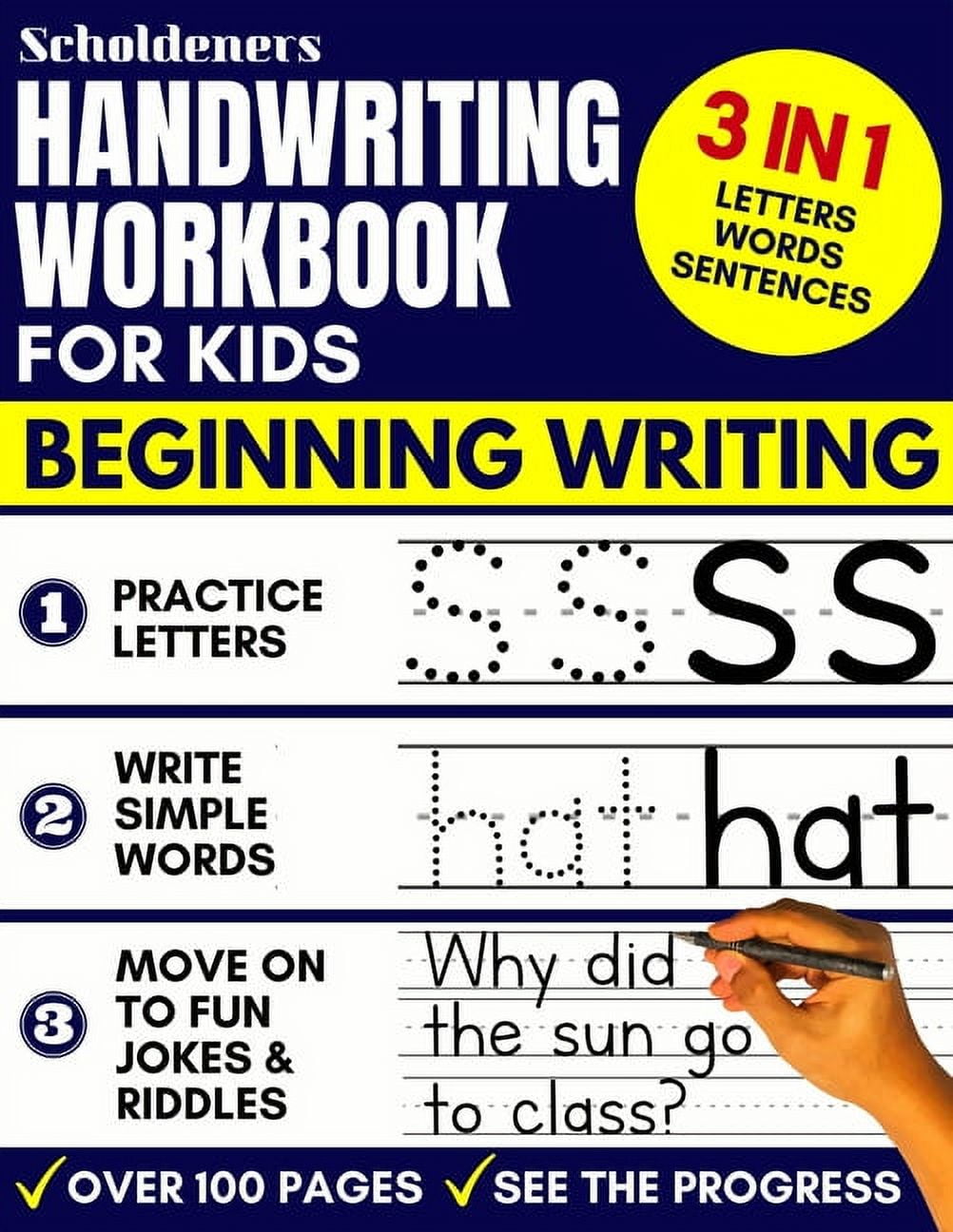 Handwriting Workbook for Kids: 3-in-1 Writing Practice Book to Master Letters, Words & Sentences, (Paperback)