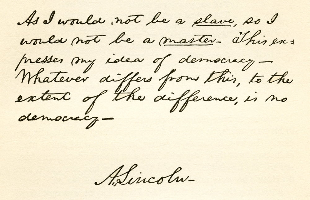 Handwriting and signature of Abraham Lincoln 1809 Canvas Art - Ken Welsh Design Pics (17 x 11)