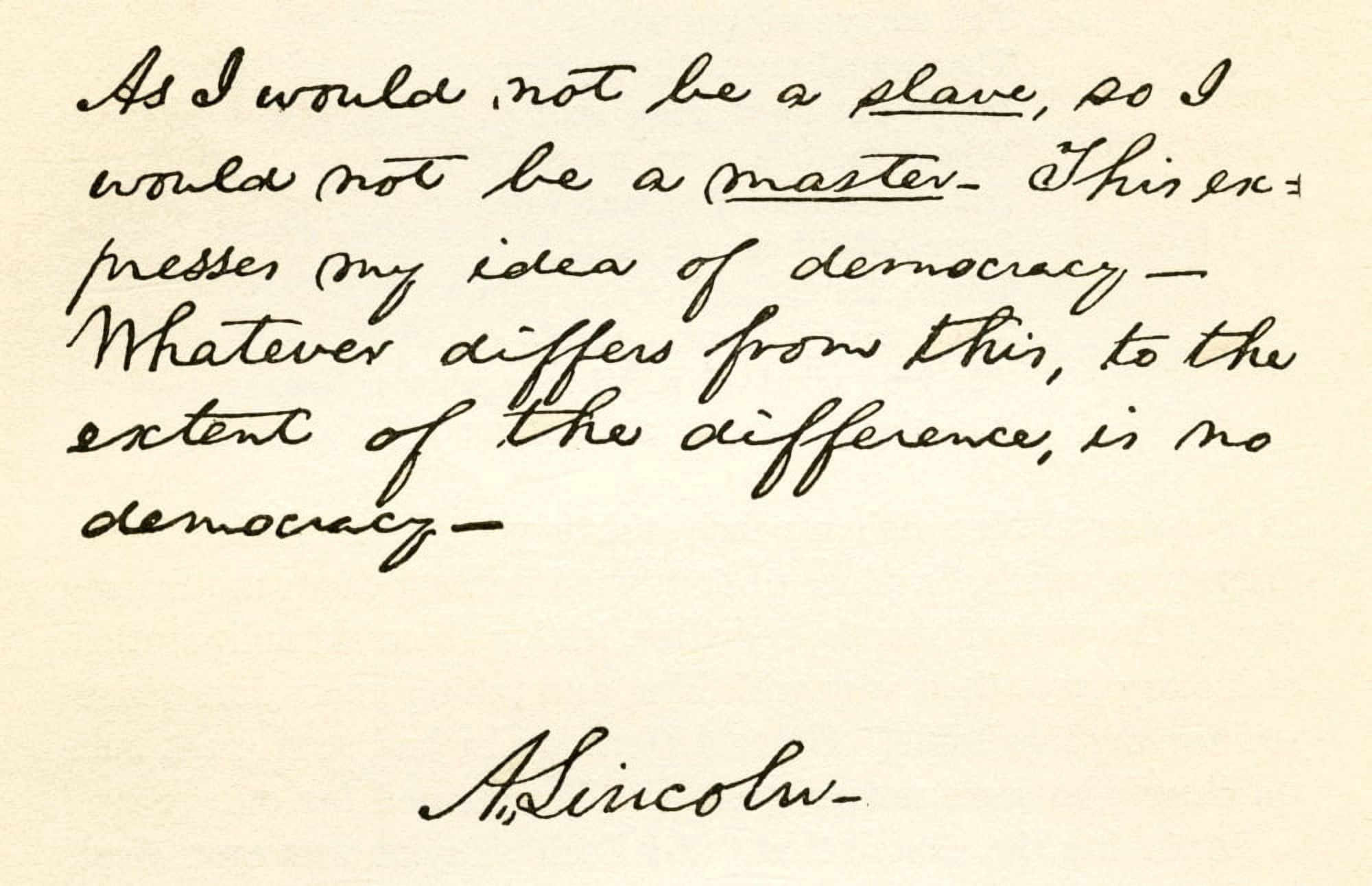 Handwriting and signature of Abraham Lincoln 1809 Canvas Art - Ken Welsh Design Pics (34 x 22)