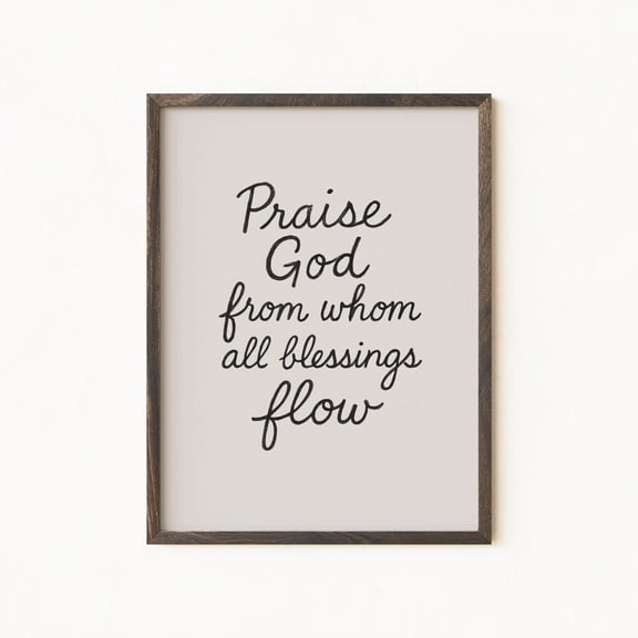 Handwritten Bible Verse Praise God Typography Artwork, Unframed Paper Poster 8x10in