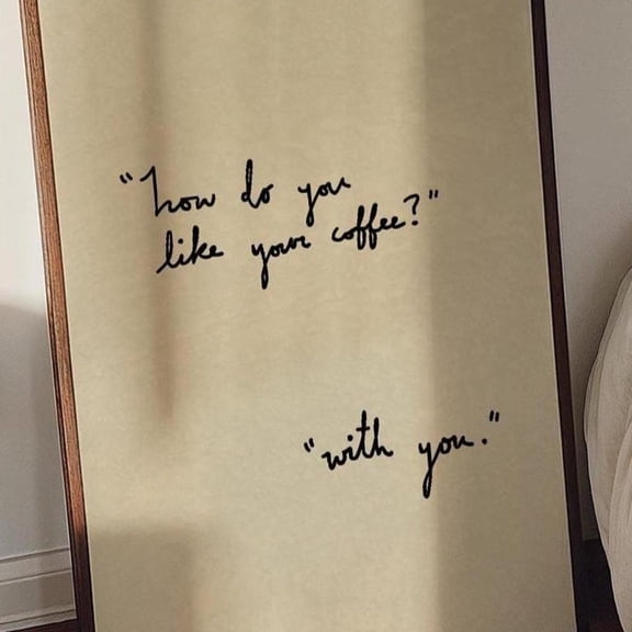 Handwritten Coffee Print: Trendy Kitchen Wall Art UNFRAMED PAPER POSTER, Home Decor