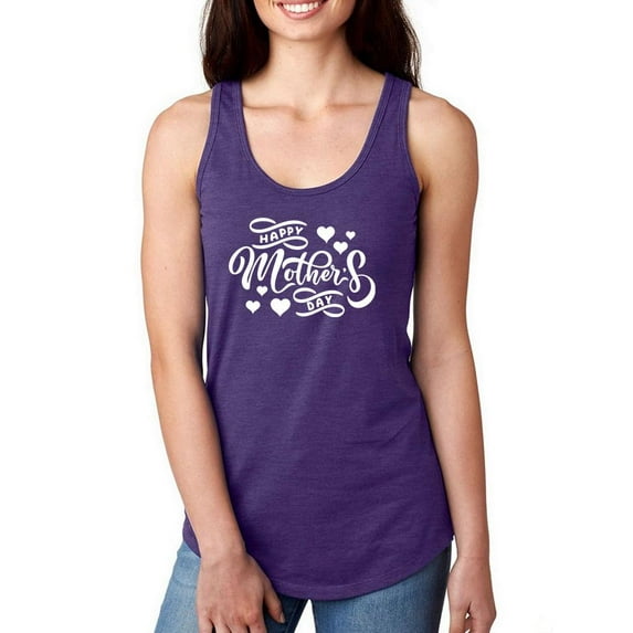 Handwritten Happy Mothers Day Racerback Tank Women -Image by Shutterstock, Female x-Large