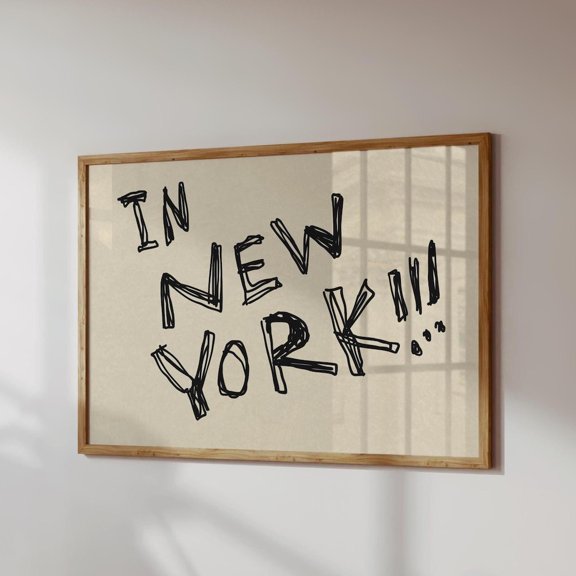 Handwritten New York City Print: Nyc Wall Art UNFRAMED PAPER POSTER, Home Decor, Vintage Gift, Living Room Dercor