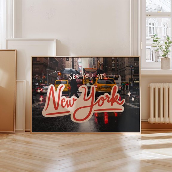 Handwritten New York City Trendy NY Wall Art, Unframed Paper Poster 8x10in