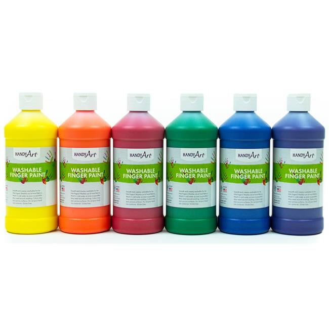 Handy Art 106-155 8 oz Acrylic Fluorescent Washable Finger Paint, Magenta