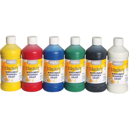Handy Art 16 oz. Washable Tempera Paint Set, 6 Colors