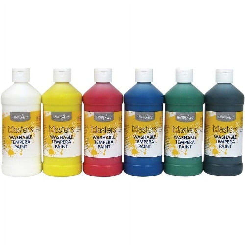 32 Color Children's Washable Tempera Paint Set - 2 Ounce Wide Mouth Bottles  for Arts, Crafts and Posters