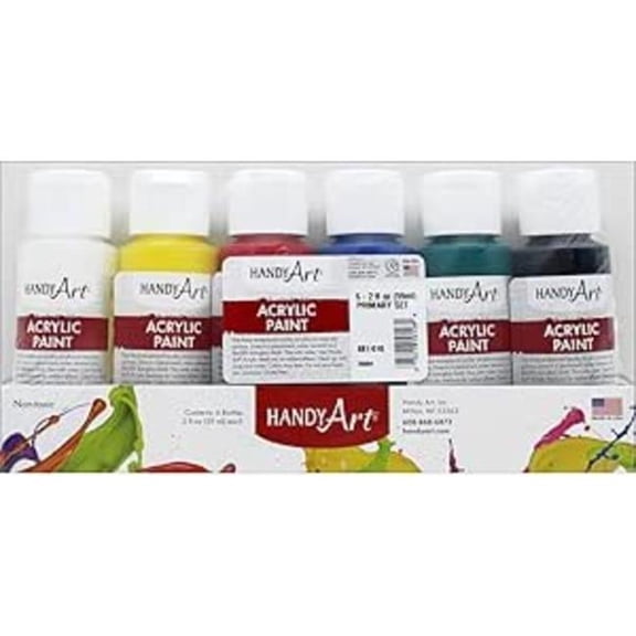Handy Art 881-010 2 oz Acrylic Fluorescent Washable Finger Paint, Blue - 6 Piece
