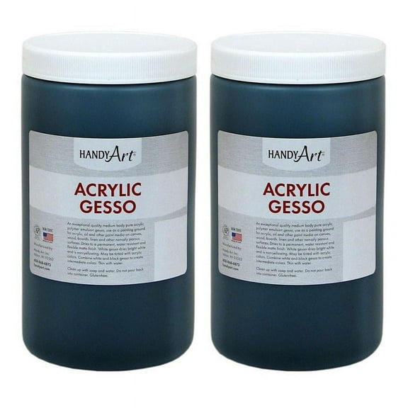 Handy Art Acrylic Gesso, Black, 32 oz., Pack of 2