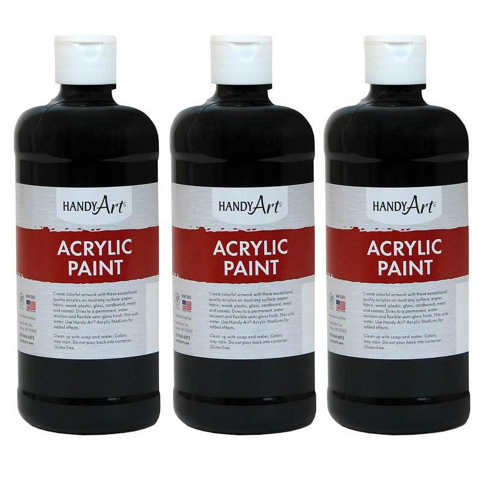 Handy Art Acrylic Paint 16 oz Mars Black Pack of 3 (RPC101100-3)