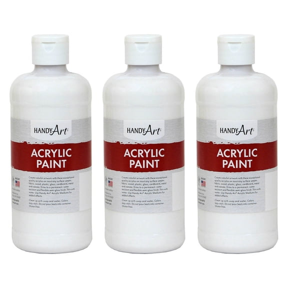 Handy Art Acrylic Paint 16 oz, Titan White, Pack of 3
