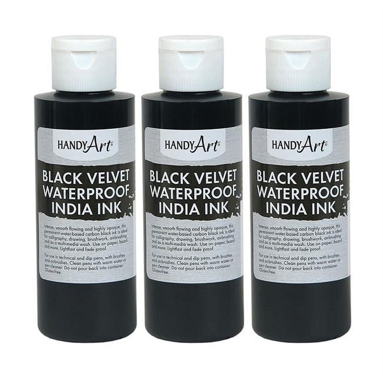Handy Art Black Velvet India Ink, 4. oz, Pack of 3