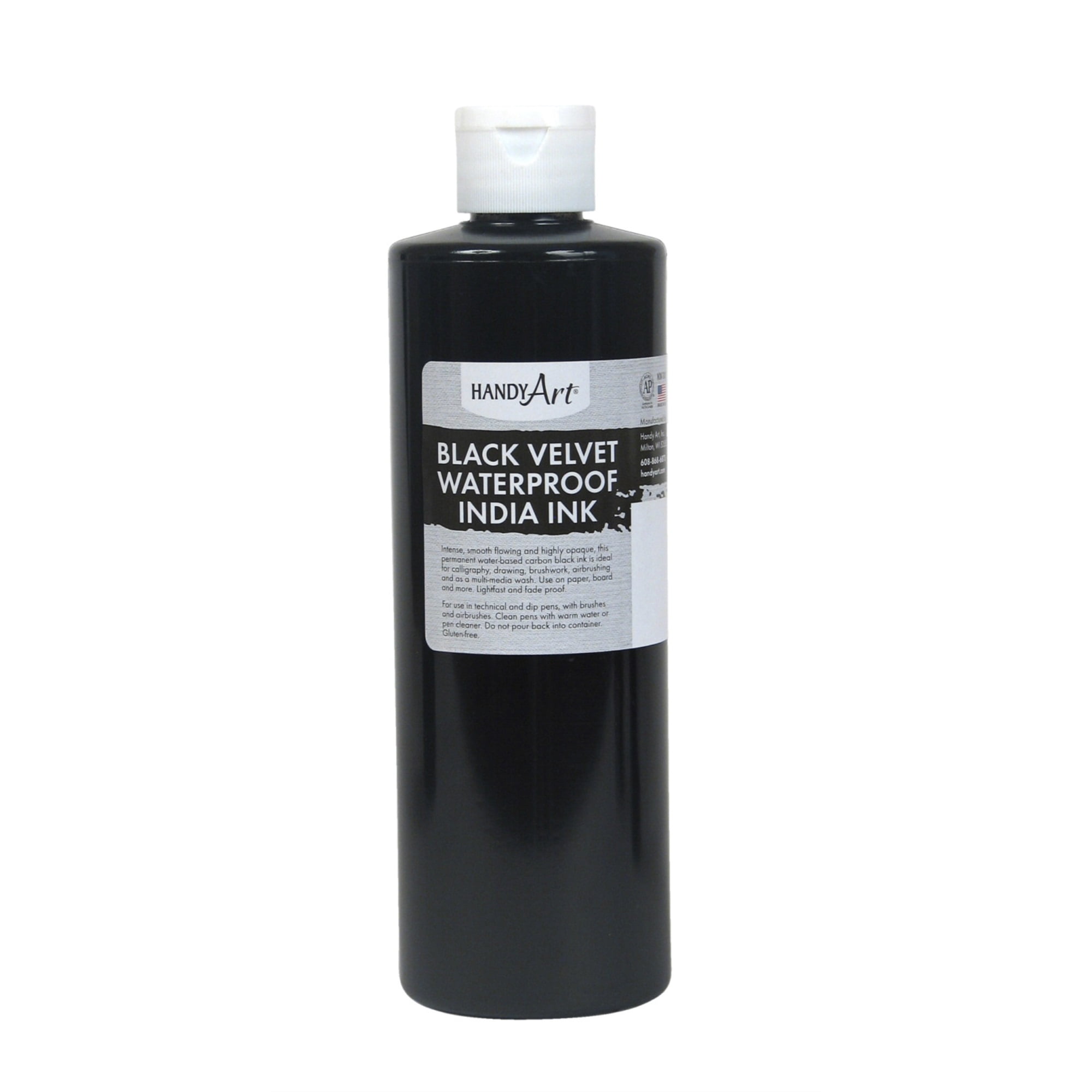 Handy Art Black Velvet Waterproof India Ink, 1 Pint