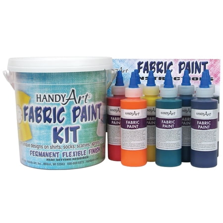 Handy Art® by Rock Paint Fabric Paint, Regular Colors, Nine 4 oz bottles