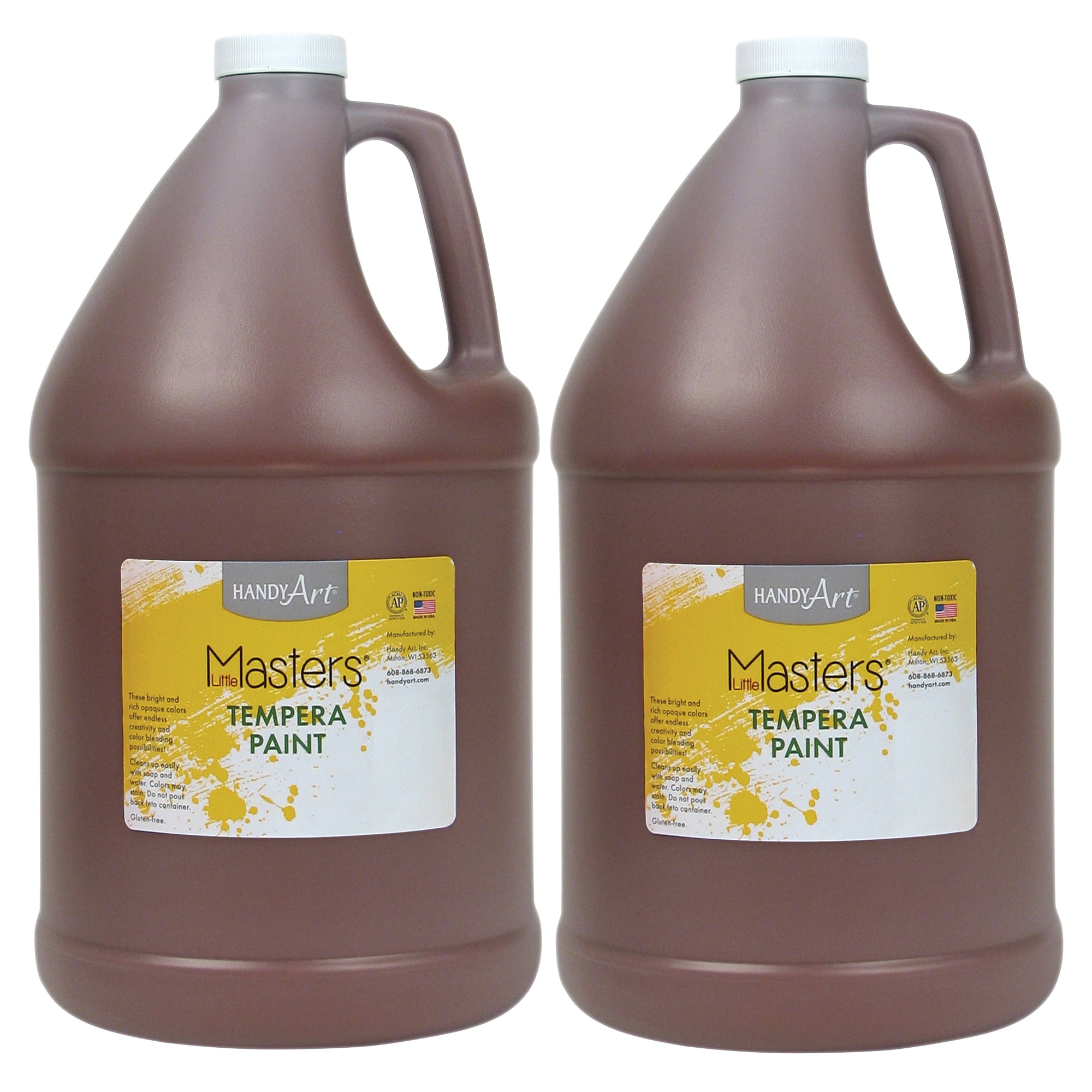 Handy Art Little Masters Tempera Paint, Brown, Gallon, Pack of 2