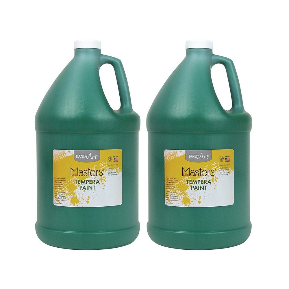 Handy Art Little Masters Tempera Paint, Green, Gallon, Pack of 2