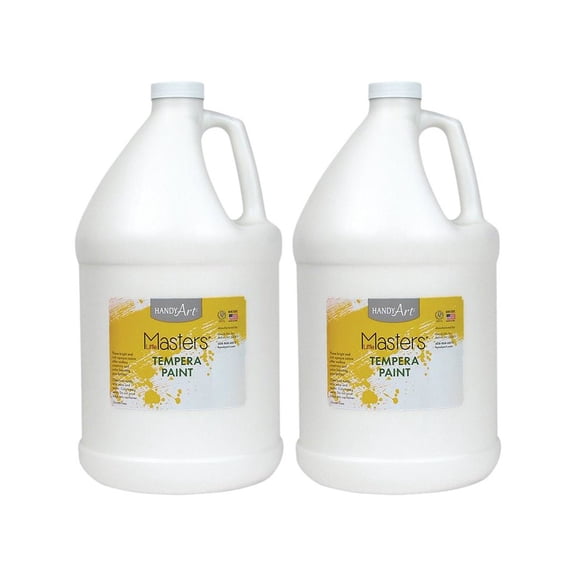 Handy Art Little Masters Tempera Paint, White, Gallon, Pack of 2