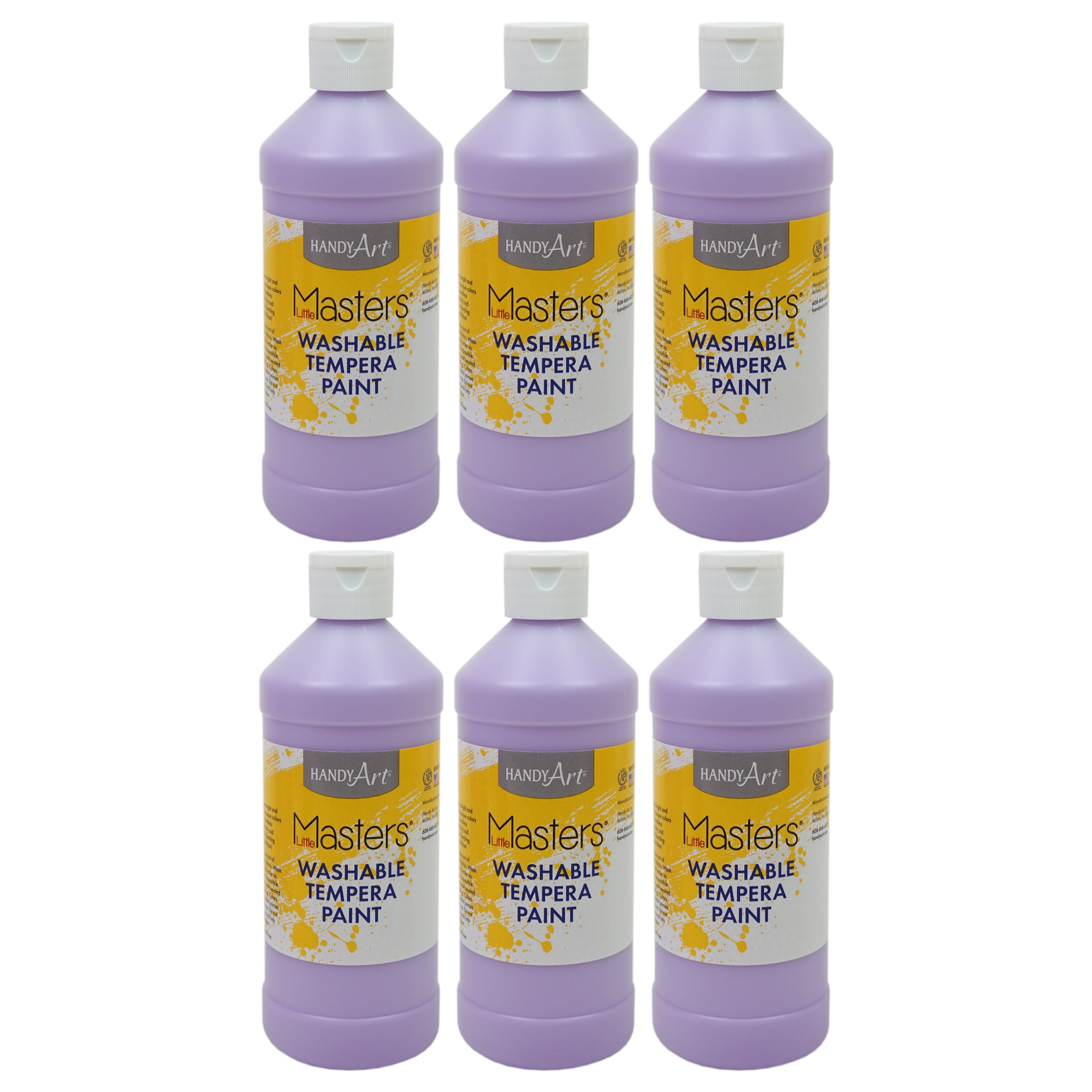 Handy Art Little Masters Washable Tempera Paint, 16 oz., Light Purple, Pack of 6