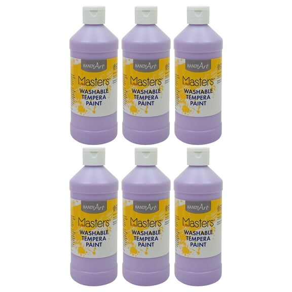 Handy Art Little Masters Washable Tempera Paint, 16 oz., Light Purple, Pack of 6