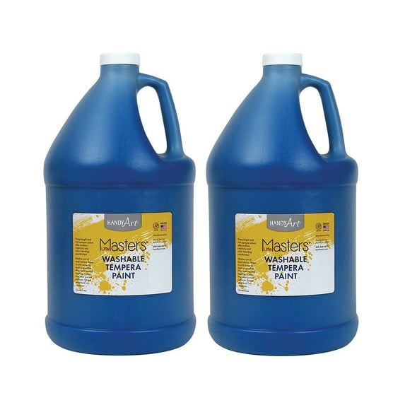 Handy Art Little Masters Washable Tempera Paint, Blue, Gallon, Pack of 2