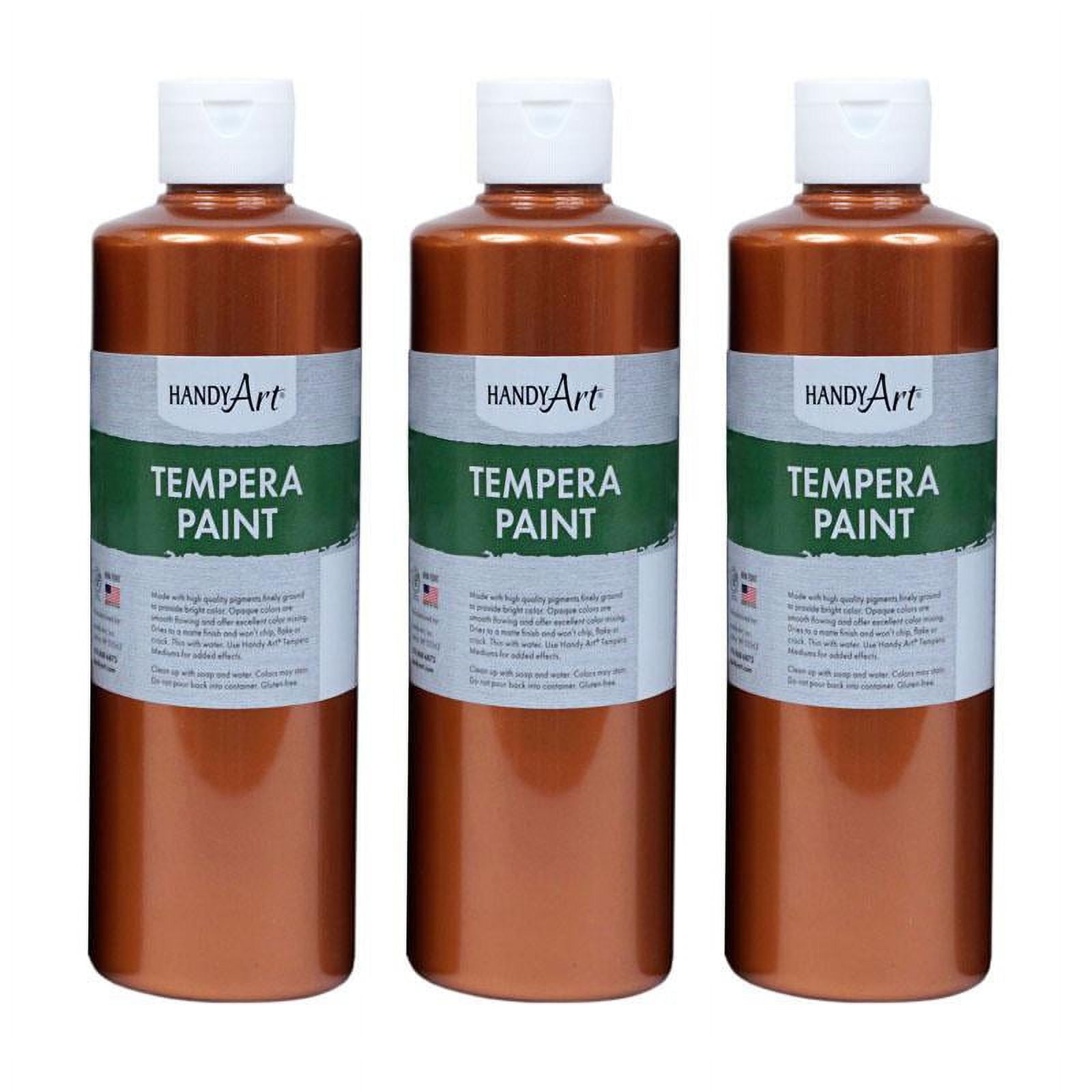 Handy Art Metallic Tempera Paint Copper 16 oz. Bottle Pack of 3 (RPC231164-3)