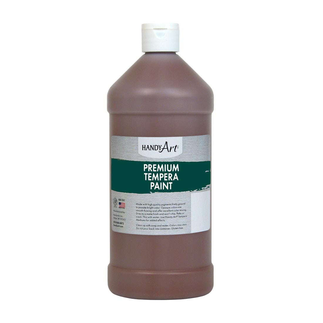 Handy Art Premium Tempera Paint Quart Brown