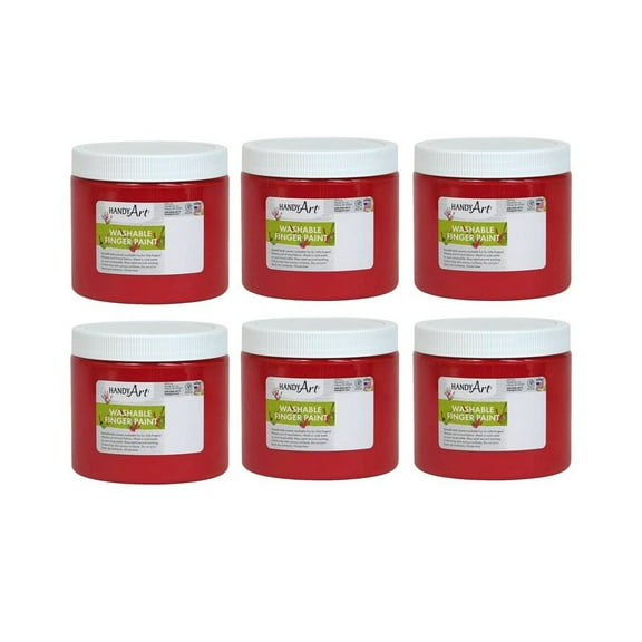 Handy Art Washable Finger Paint Red 16 oz. Pack of 6 (RPC241020-6)