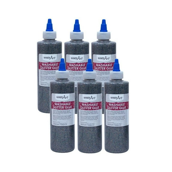 Handy Art�� Washable Glitter Glue, 8 oz., Multi-Color, Pack of 6