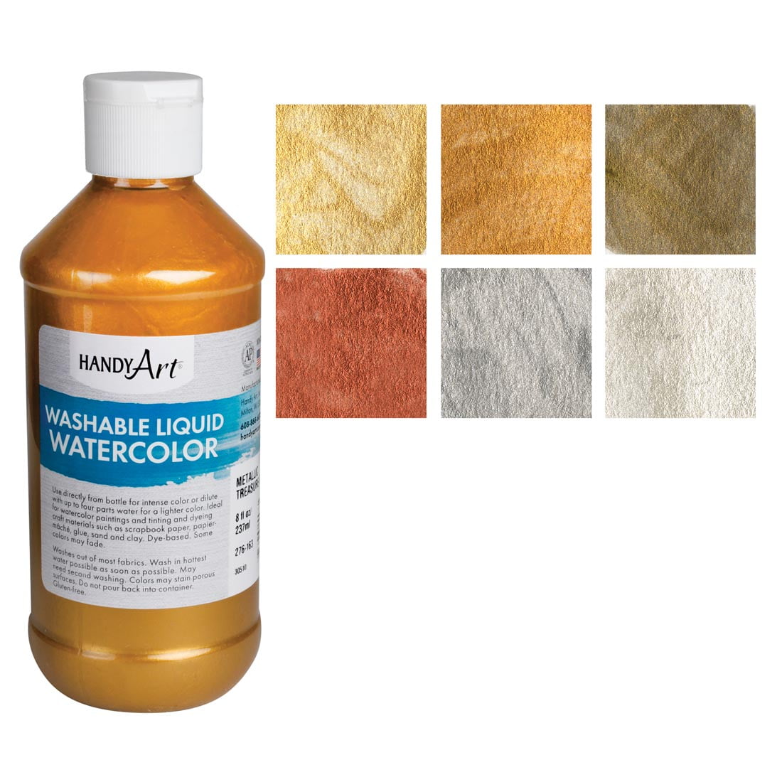 Handy Art Washable Metallic Liquid Watercolor Set
