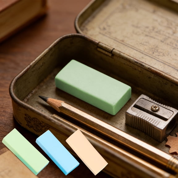 Handy Eraser Stationery Block - Plastic Desktop Eraser, Resilient Long-Lasting, Precise Clean Erasing, Comfortable , Office Home Writing Use